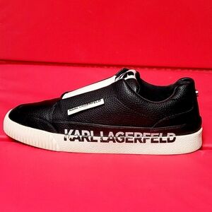 Karl Lagerfeld Paris Jolisa Premium Black Leather Women's Slip On Shoes size 9.5